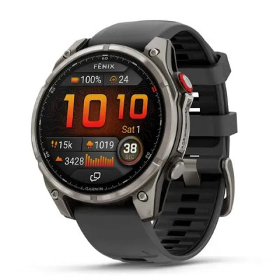 Смарт годинник Garmin Fenix ​​8 Pro Amoled 47 мм Sapphire Titanium з графітово-чорним силіконовим ремінцем (010-03198-11)