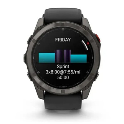 Смарт годинник Garmin Fenix ​​8 Pro Amoled 51 мм Sapphire Carbon Grey DLC Titanium із силіконовим чорно-сірим ремінцем (010-03199-01)