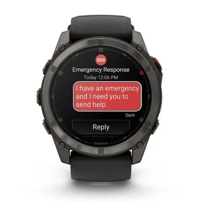 Смарт годинник Garmin Fenix ​​8 Pro Amoled 51 мм Sapphire Carbon Grey DLC Titanium із силіконовим чорно-сірим ремінцем (010-03199-01)