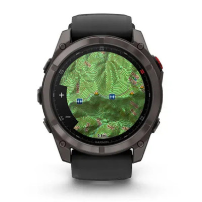 Смарт годинник Garmin Fenix ​​8 Pro Amoled 51 мм Sapphire Carbon Grey DLC Titanium із силіконовим чорно-сірим ремінцем (010-03199-01)