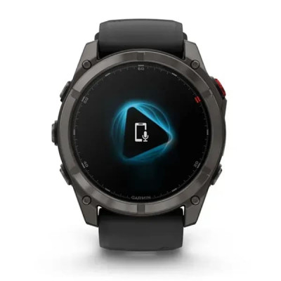 Смарт годинник Garmin Fenix ​​8 Pro Amoled 51 мм Sapphire Carbon Grey DLC Titanium із силіконовим чорно-сірим ремінцем (010-03199-01)