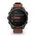 Смарт годинник Garmin Fenix ​​8 Pro Amoled 47 мм Sapphire Titanium Carbon Gray DLC із каштановим шкіряним ремінцем (010-03198-40)