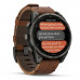 Смарт годинник Garmin Fenix ​​8 Pro Amoled 47 мм Sapphire Titanium Carbon Gray DLC із каштановим шкіряним ремінцем (010-03198-40)