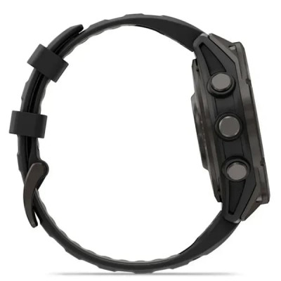 Смарт годинник Garmin Fenix ​​8 Pro Amoled 47 мм Sapphire Carbon Grey DLC Titanium із силіконовим чорно-сірим ремінцем (010-03198-01)