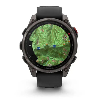 Смарт годинник Garmin Fenix ​​8 Pro Amoled 47 мм Sapphire Carbon Grey DLC Titanium із силіконовим чорно-сірим ремінцем (010-03198-01)
