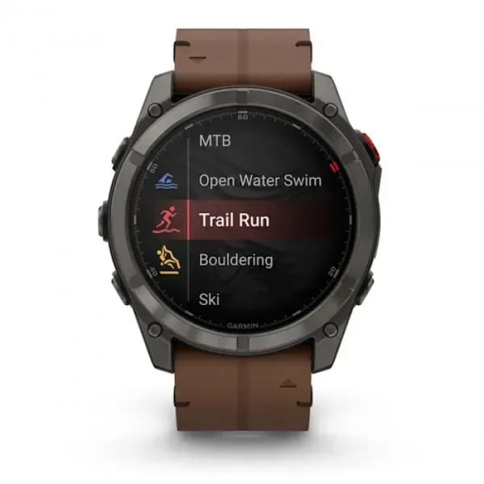Garmin Fenix ​​8 PRO 51 мм AMOLED Titanium із каштановим шкіряним
