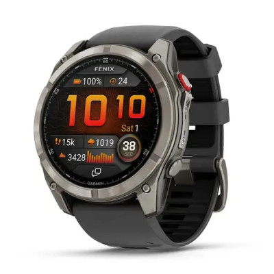 Смарт годинник Garmin Fenix ​​8 Pro Amoled 51 мм Sapphire Titanium з графітово-чорним силіконовим ремінцем (010-03199-11)