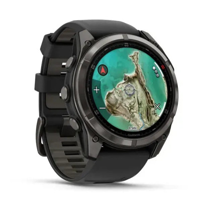 Смарт годинник Garmin Fenix ​​8 Pro MicroLED 51 мм Sapphire Carbon Grey DLC Titanium із силіконовим чорно-сірим ремінцем (010-03380-01)