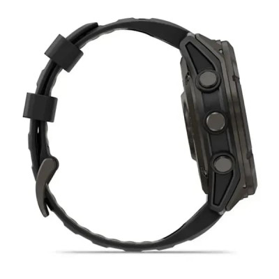 Смарт годинник Garmin Fenix ​​8 Pro MicroLED 51 мм Sapphire Carbon Grey DLC Titanium із силіконовим чорно-сірим ремінцем (010-03380-01)