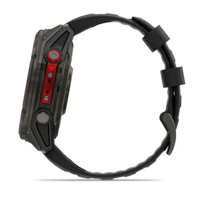 Смарт годинник Garmin Fenix ​​8 Pro MicroLED 51 мм Sapphire Carbon Grey DLC Titanium із силіконовим чорно-сірим ремінцем (010-03380-01)