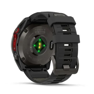 Смарт годинник Garmin Fenix ​​8 Pro MicroLED 51 мм Sapphire Carbon Grey DLC Titanium із силіконовим чорно-сірим ремінцем (010-03380-01)