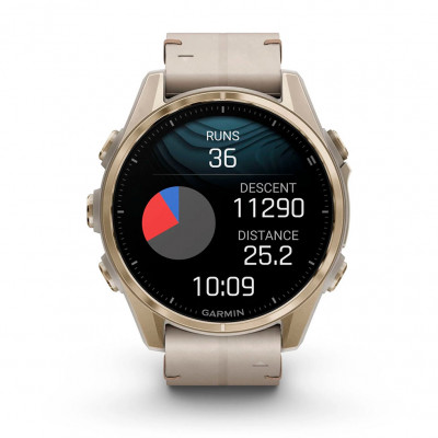 Смарт годинник Garmin Fenix 8 Amoled 43 мм Sapphire Soft Gold with Limestone Leather Band (010-02903-40)