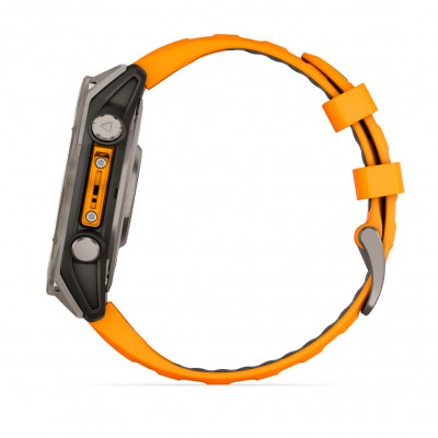 Смарт годинник Garmin Fenix 8 Amoled 47 мм Sapphire Titanium with Orange Silicone Band (010-02904-11)