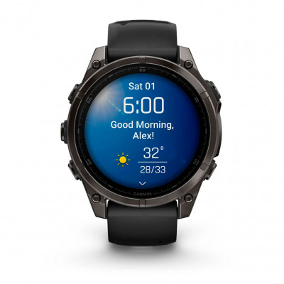 Смарт часы Garmin Fenix 8 Amoled 47 мм Sapphire Carbon Grey DLC Titanium with Black/Pebble Grey Silicone Band (010-02904-21) Смарт часы Garmin Fenix 8 Amoled 47 мм Sapphire Carbon Grey DLC Titanium with Black/Pebble Grey Silicone Band (010-02904-21)