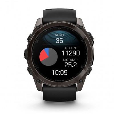Смарт часы Garmin Fenix 8 Amoled 51 мм Sapphire Carbon Grey DLC with Black and Pebble Grey Silicone Band (010-02905-21) Смарт часы Garmin Fenix 8 Amoled 51 мм Sapphire Carbon Grey DLC with Black and Pebble Grey Silicone Band (010-02905-21)