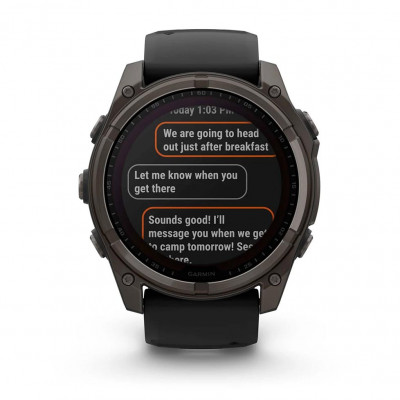 Смарт годинник Garmin Fenix 8 Solar 51 мм Sapphire Carbon Gray Dlc Titanium With Black and Pebble Gray Silicone Band (010-02907-11) Смарт годинник Garmin Fenix 8 Solar 51 мм Sapphire Carbon Gray Dlc Titanium With Black and Pebble Gray Silicone Band (010-02907-11)