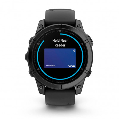 Смарт годинник Garmin Fenix E 47 мм AMOLED Slate Gray Steel with Black Silicone Band (010-03025-01)